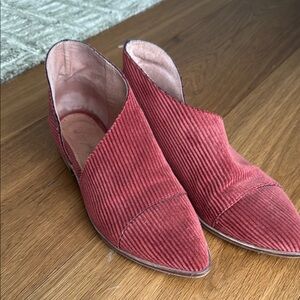 Free People Red Ankle Boots Corduroy